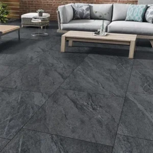 Pacific Anthracite Outdoor Stone Effect Floor Tile