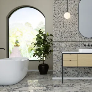 Calacatta Picasso Honed Hexagon 1x1 Marble Mosaic