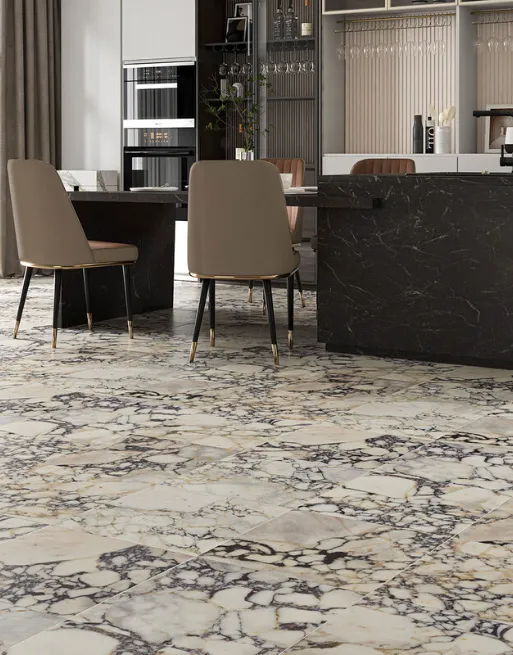 Calacatta Picasso Honed Marble Tile