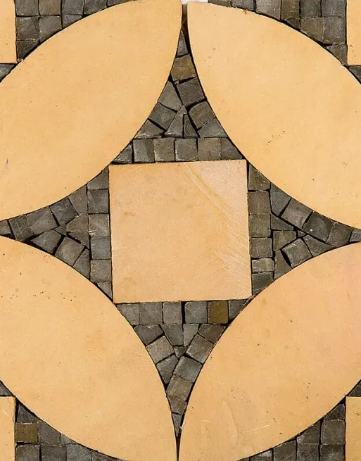 Giallo, Verde Honed Sacchi Limestone Mosaic - Image 2