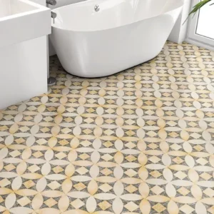 Giallo, Verde Honed Sacchi Limestone Mosaic