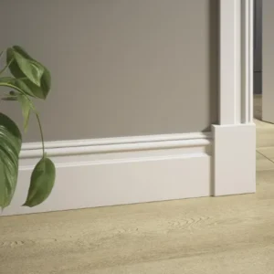 Howdens 4.2m Victorian White Primed MDF Skirting Board