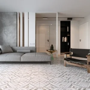 Skyline, Snow White Honed Ponte Marble Mosaic