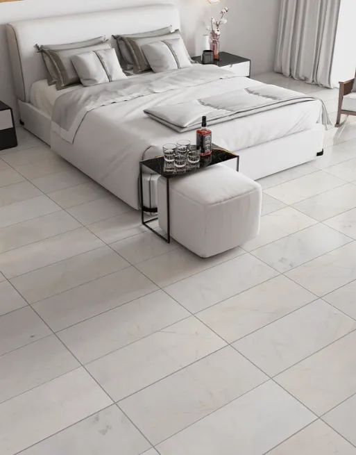 White Pearl Honed Marble Tile