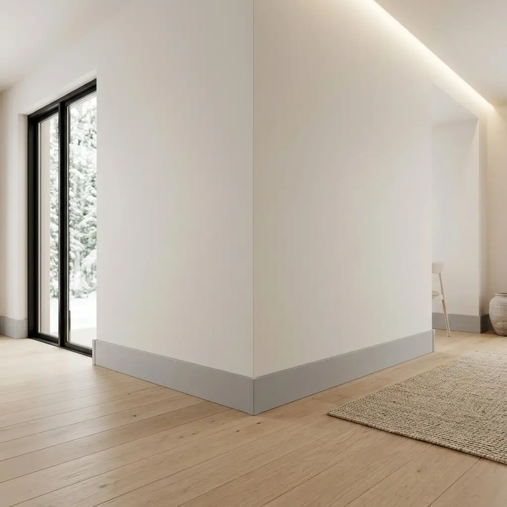 Aluminium Gap Skirting 100mm In Living Room