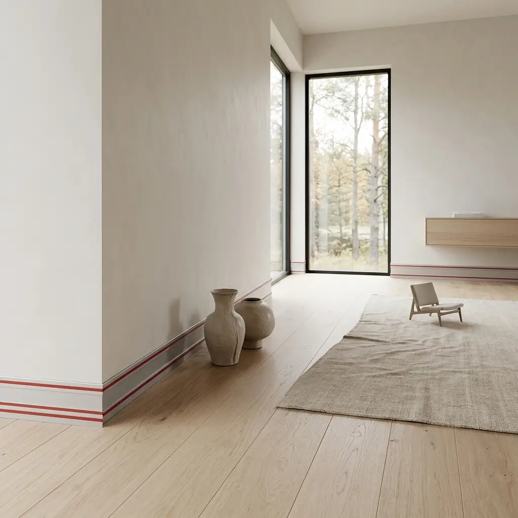 Aluminium Stick-On Skirting Installed in Room
