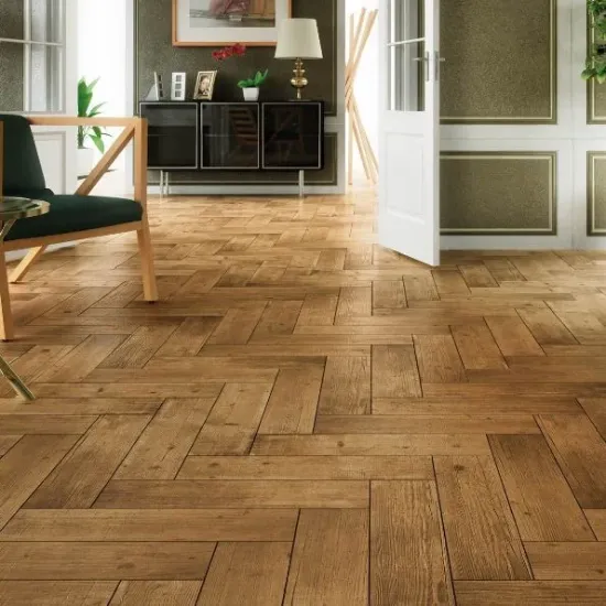 Classic herringbone oak parquet flooring
