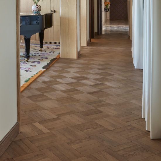 Square basketweave wood parquet floor