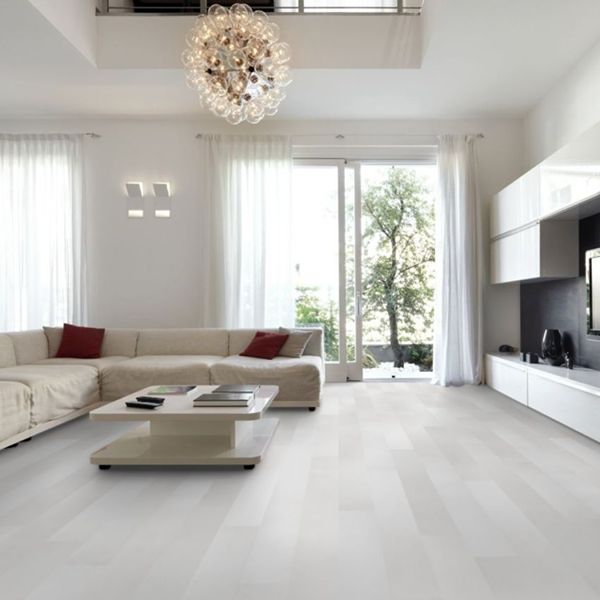Arctic White Wood Grain in Living Room