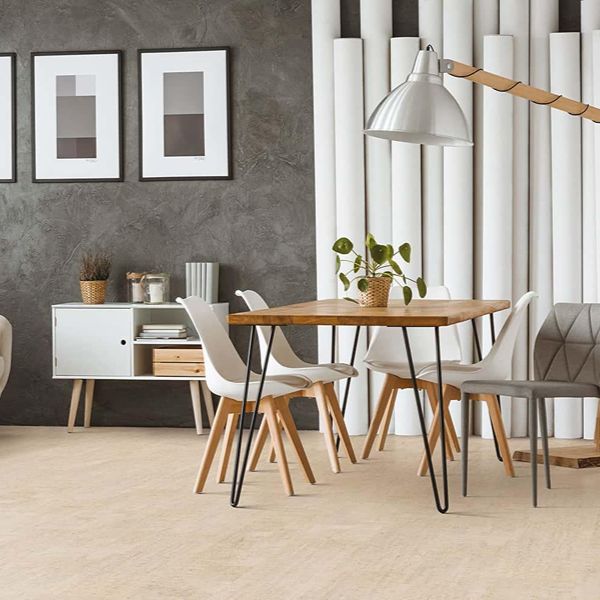 Fashionable Antique White Cork flooring in room