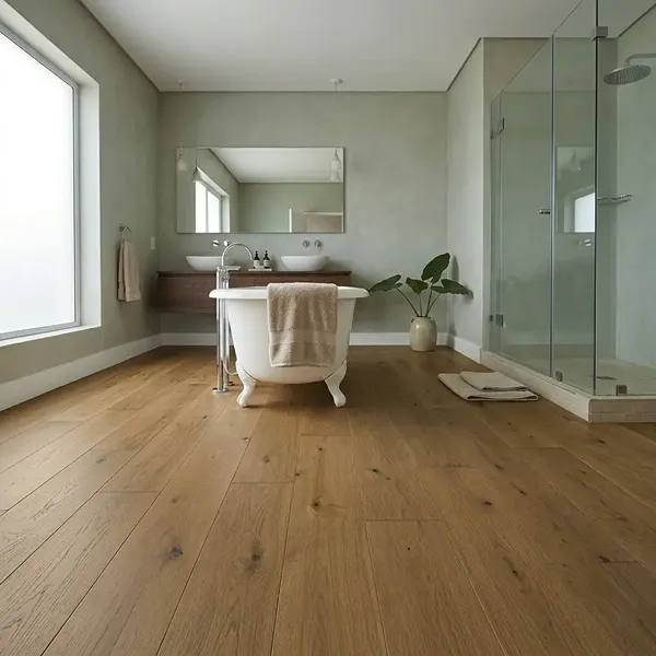 Hudson Brown Flooring Installed in Bathroom