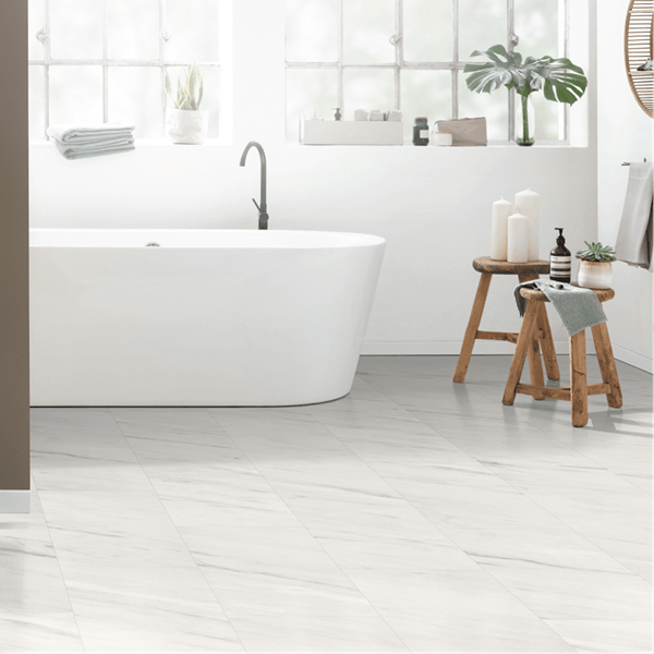 Light Marble Textured White Laminate in Bathroom