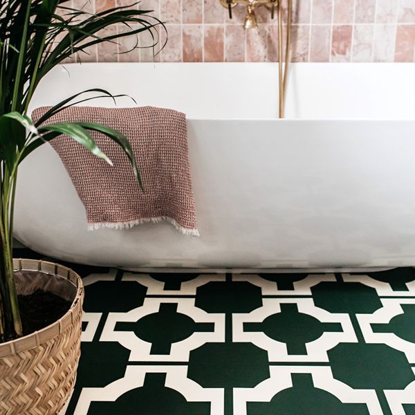 Parquet Hunter Green bathroom Flooring