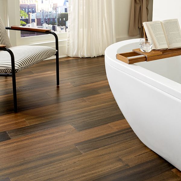 Roasted Cashew Waterproof Strand Bamboo in Bathroom