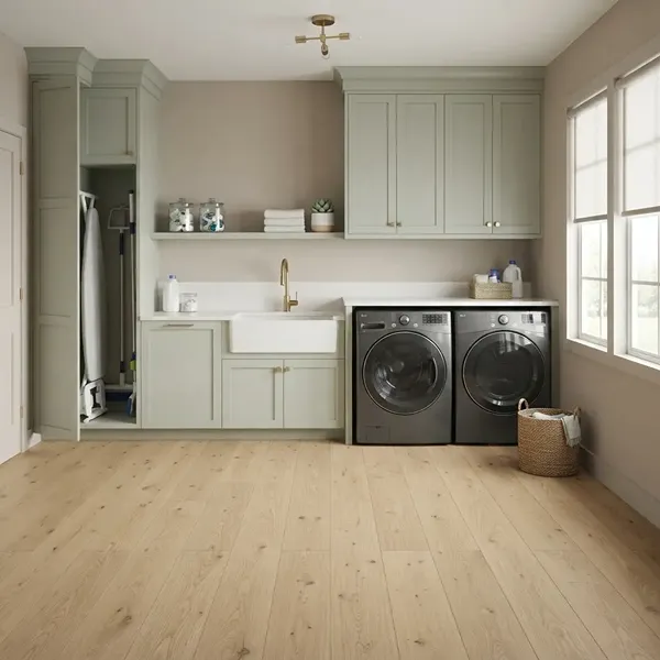 Sconset Brown Flooring in Laundry Room