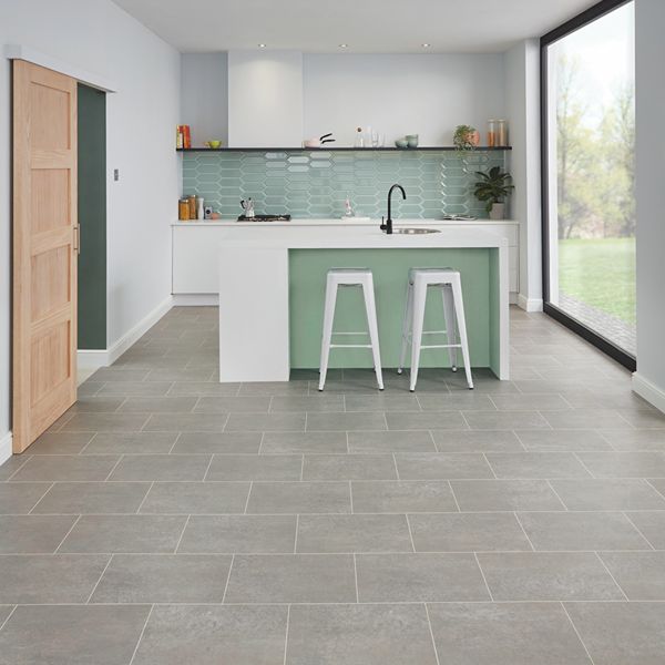 Smoked Concrete Flooring in Kitchen