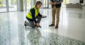 Terrazzo Flooring final inspection after professional installation in Dubai