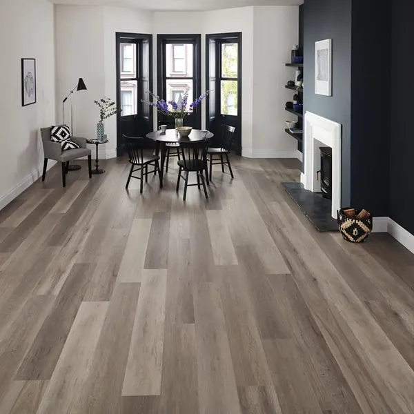 Washed Grey Ash Flooring in Dining Room