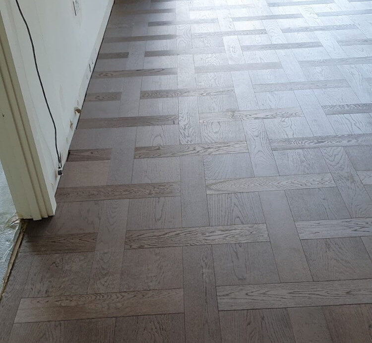 Pearl Grey Basket Weave Flooring