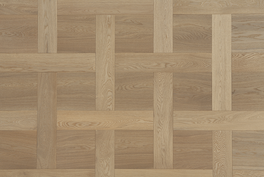 White UV Oiled Oak Basket weave Flooring