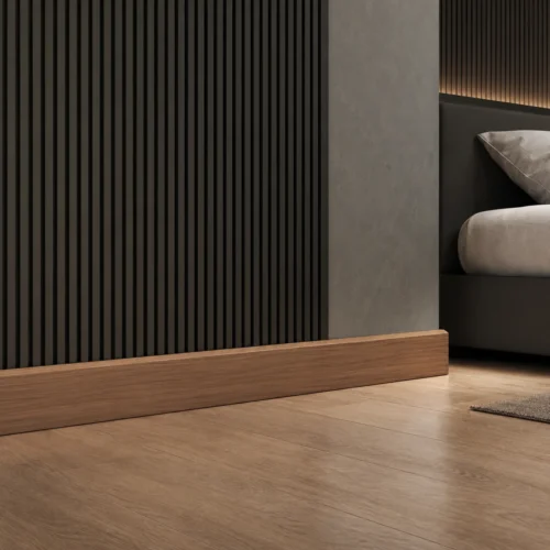 100mm Walnut Grain Heavy-Duty WPC Skirting