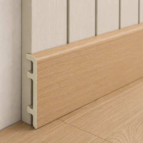 80mm Light Oak Grain WPC Skirting Board