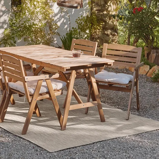 Blue White Floral Outdoor Rug