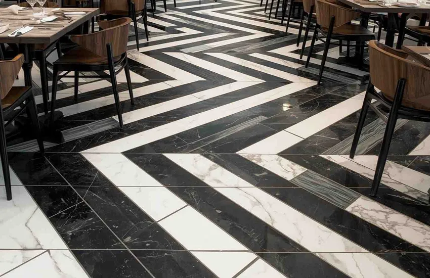 Chevron Layouts Marble Floors