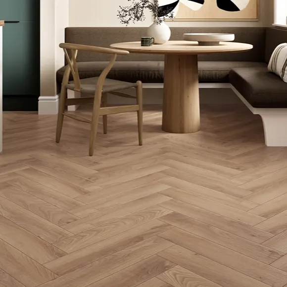Golden Oak 8mm Herringbone Laminate Flooring