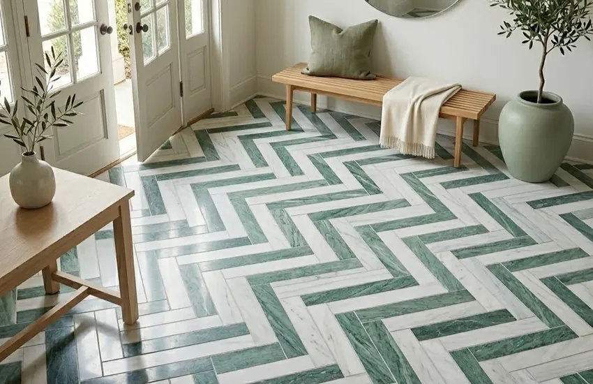 Herringbone Marble Floors