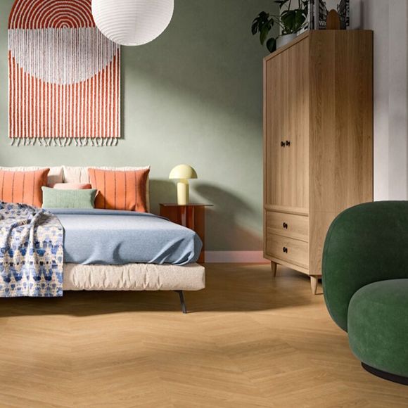 Honey Oak Chevron Effect Flooring