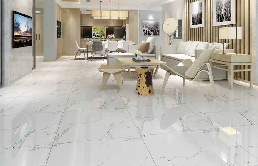 Marble-Look Porcelain Floor