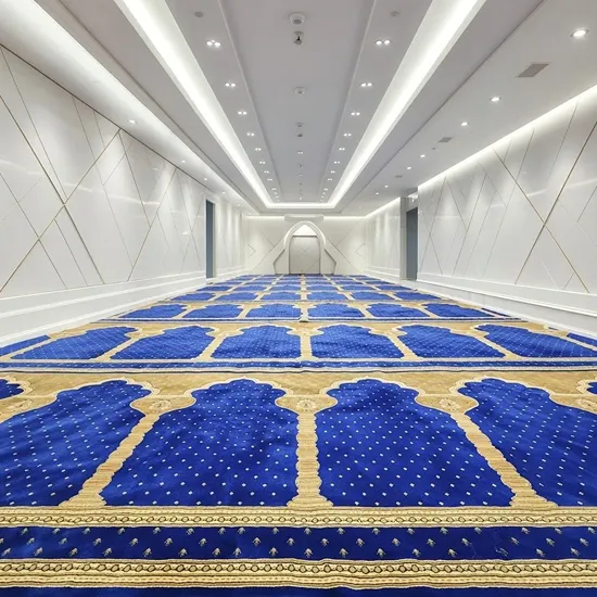 Navy Blue Arch Mosque Carpet