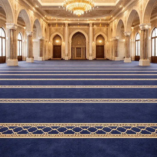 Navy Blue Premium Mosque Carpet