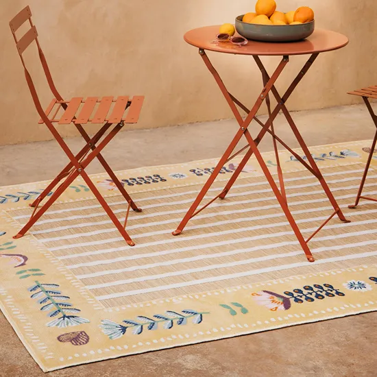 Yellow Geometric Outdoor Rug
